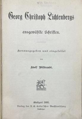 DLIT7185 : Georg Christoph Lichtenbergs ausgewählte Schriften (1893)