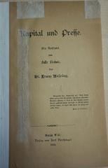 1971 A 19900 (Slg. Sozialistica): Kapital und Presse : ein Nachspiel zum Falle Lindau (1891)
