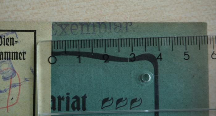 -, Stempel: Besitzwechsel; '[?]Exemplar.'