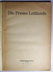 L 440 : Die Presse Lettlands (1928)