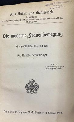 44/16674 : Die moderne Frauenbewegung (1905)