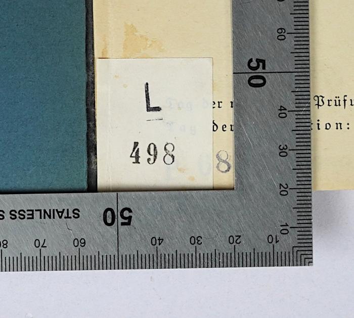 L 498 : Die Deutsche Presse im Kampf um Oberschlesien (1939/40);-, Überklebt: Nummer, Signatur; '[...6]8'