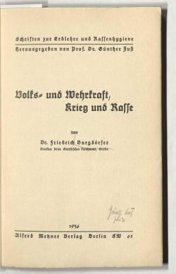 Z-1031 : Volks- und Wehrkraft, Krieg und Rasse (1936)