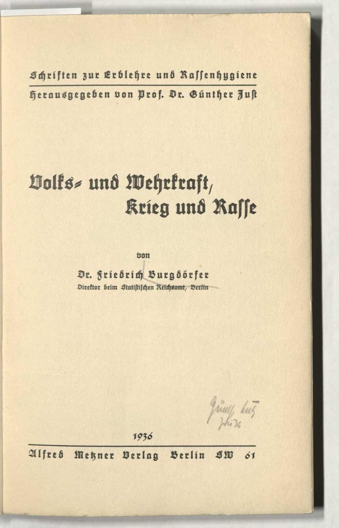 Z-1031 : Volks- und Wehrkraft, Krieg und Rasse (1936)