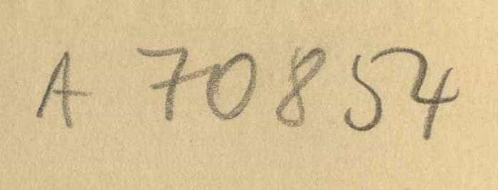 - (Zentralstelle für Wissenschaftliche Altbestände), Von Hand: Nummer; 'A 70854'. 