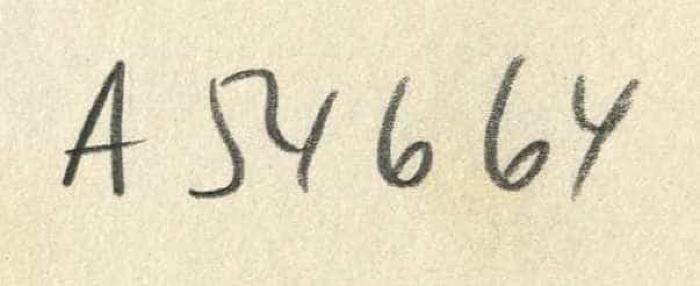 - (Zentralstelle für Wissenschaftliche Altbestände), Von Hand: Nummer; 'A 54664'. 