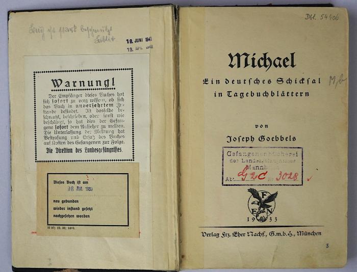 M 756 : Michael, ein deutsches Schicksal in Tagebuchblättern (1933)