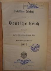F 95a-28 (1907) : Statistisches Jahrbuch für das Deutsche Reich. – 28. 1907.  (1907)