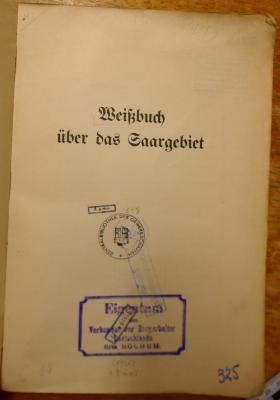 G 131.8 : Weißbuch über das Saargebiet  (1921)