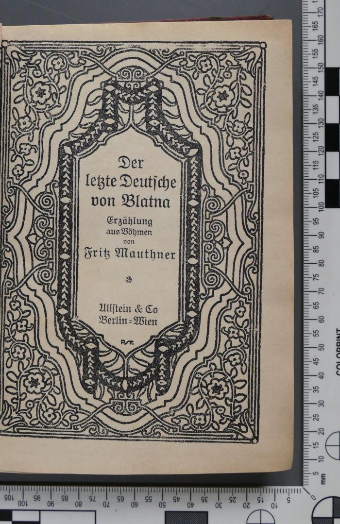  Der letzte Deutsche von Blatna. Erzählung aus Böhmen (ca. 1910)