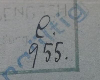 - (Sassenbach, Johann), Von Hand: Signatur; 'C.
955.'. 