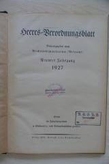 Z 23-9.1927 (2. Ex) : Heeres-Verordnungsblatt. – 9. (1927) (1927)