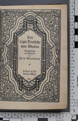  Der letzte Deutsche von Blatna. Erzählung aus Böhmen (ca. 1910)