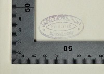 M 927 : Revolution der Deutschen (1933);-, Stempel: Berufsangabe/Titel/Branche, Ortsangabe; 'Oberlandesgericht Düsseldorf Biblothek'