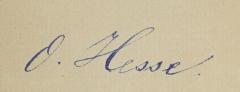 - (Hesse, Otto Ernst), Von Hand: Autogramm, Name; 'O. Hesse.'. 