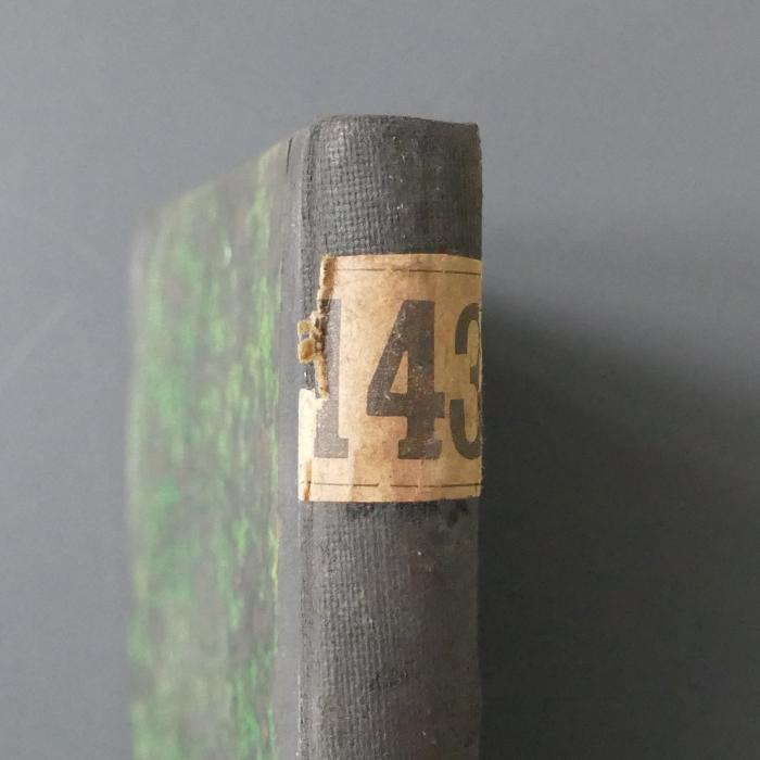 - (Jüdische Bibliothek Dobrisch), Etikett: Nummer; '143'. 