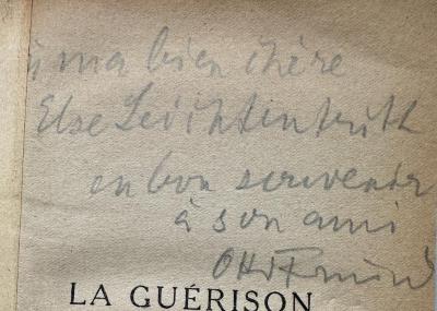 G46 / 2086 (Leichtentritt, Else ), Von Hand: Widmung, Name; '[...] ma bien chère Else Leichtentritt on bon souvenir á son ami Otto F[...]'. 