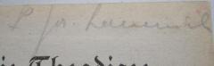 - (La[...][?], [?]), Von Hand: Autogramm, Name; 'P [.]. La[...]'. 