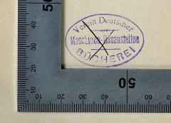 - (Verein Deutscher Maschinen-Bauanstalten), Stempel: Berufsangabe/Titel/Branche; 'Verein Deutscher Maschinen-Bauanstalten Bücherei'. 