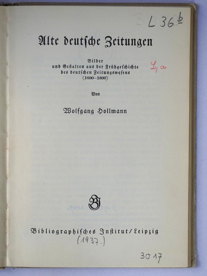 L 36b : Alte deutsche Zeitungen (1937)