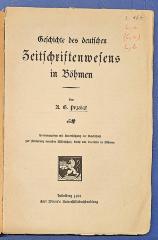 L 166 : Geschichte des deutschen Zeitschriftenwesens in Böhmen (1904)