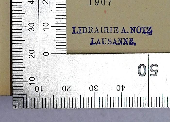 Bg 255 : L'anarchia (1907);-, Stempel: Berufsangabe/Titel/Branche; 'Librairie A. Notz Lausanne.'