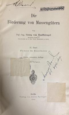 00/11780 Bd. 2 : Förderer für Einzellasten (1915)