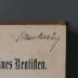 - (H[...], Max), Von Hand: Name, Exlibris, Autogramm; 'D[r] Max H[...]'. 