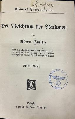 44/15336 Bd. 1 : Der Reichtum der Nationen Bd. 1 ((1910))