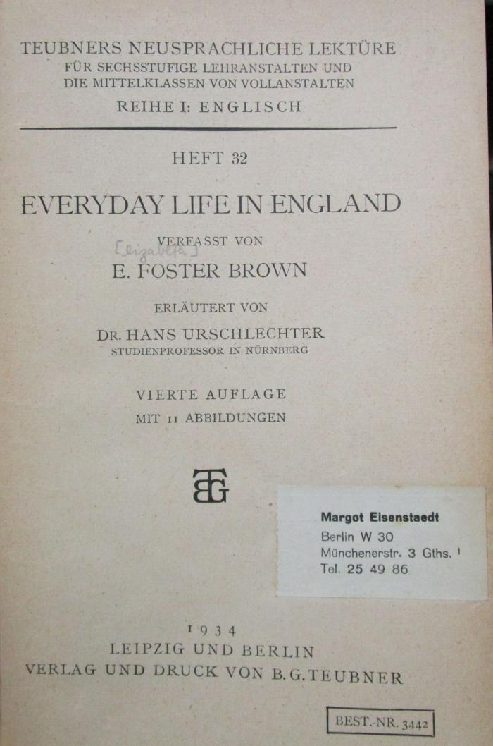 Pe 1306 d: Everyday life in England (1934)
