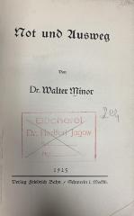00/13502 : Not und Ausweg (1925)