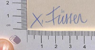 -, Von Hand: Autogramm; 'X. Füsser'