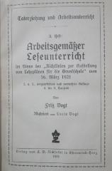 Pe 163: Arbeitsgemäßer Leseunterricht im Sinne der "Richtlinien zur Aufstellung von Lehrplänen für die Grundschule" vom 16. März 1921 (1924)
