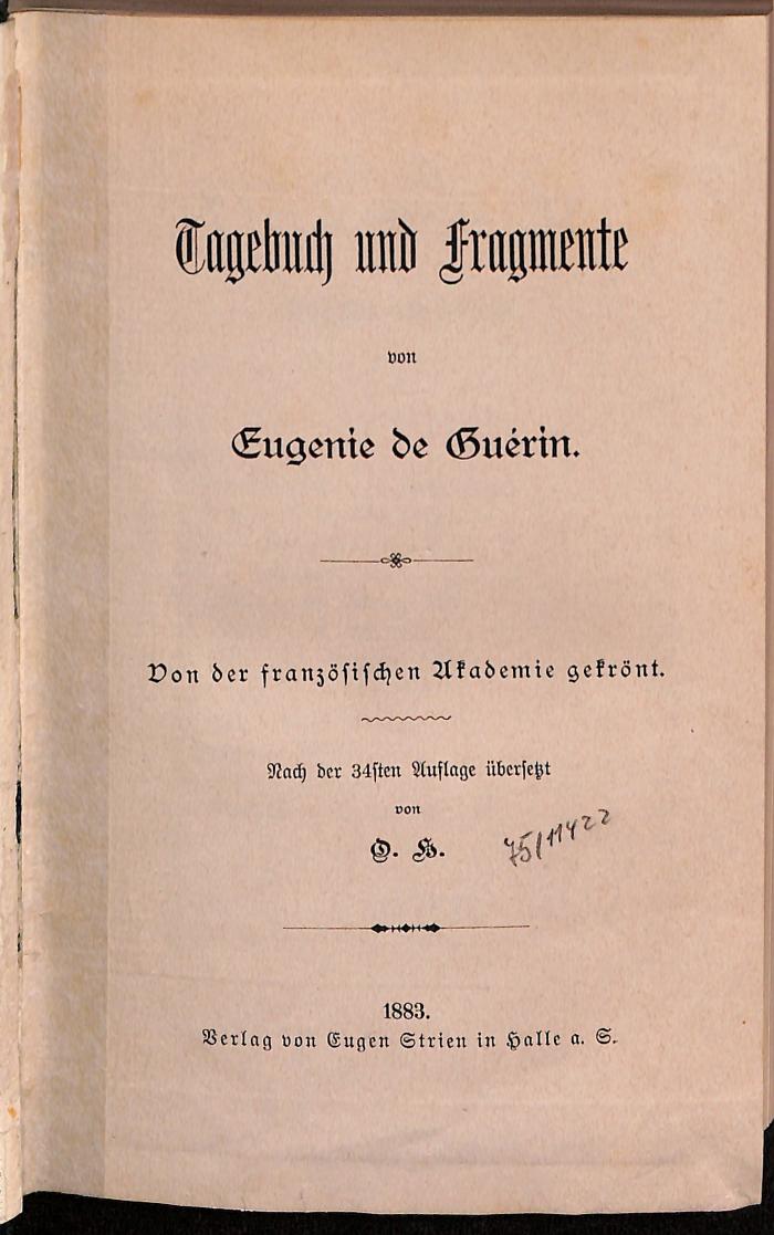 ALIT2719 : Tagebuch und Fragmente (1883)