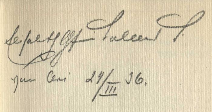 -, Von Hand: Widmung; '[…] 24/III 36
'