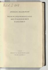 Z-1058 : Wesen und Werdegang des italienischen Fascismus (1931)