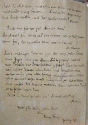 X 6348 1914 2.Ex.: Wir jungen Männer : Das sexuelle Problem des gebildeten jungen Mannes vor der Ehe (1914);- (Traeger, Hans;[?], Kurt), Von Hand: Widmung, Name, Datum; '[...]
Worte fürs Leben, lieber Kurt.
Dein Hans Traeger.
Julklapp 1915.'. 