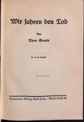 NS-G-129A : Wir fahren den Tod (1930)