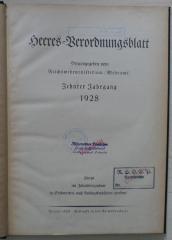 Z 23-10.1928 (2. Ex.) : Heeres-Verordnungsblatt. - 10. (1928)  (1928)