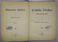 Bg 593-5 : Gesammelte Schriften von Ludwig Bamberger. Politische Schriften von 1879 bis 1892. (1897)