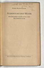 Z-1118 : Judentum und Musik : ein Beitrag zur Kultur- und Rassenpolitik (1944)