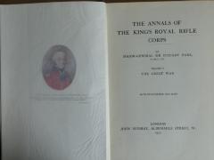 73 28 2093 : The Annals of the King's Royal Rifle Corps  (1932)