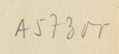 - (Zentralstelle für Wissenschaftliche Altbestände), Von Hand: Nummer; 'A 57300
'. 