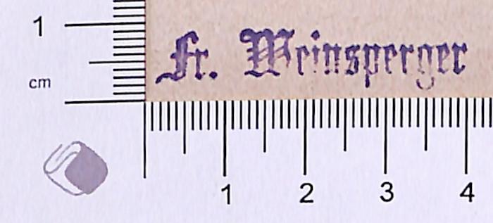 - (Weinsperger, Fr.), Stempel: Name; 'Fr. Weinsperger'. 