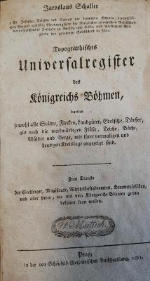 Bi 1124 Reg.: Topographisches Universalregister des Königreichs Böhmen (1791)