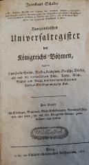 Bi 1124 Reg.: Topographisches Universalregister des Königreichs Böhmen (1791)