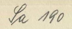 - (Reichsnährstand), Von Hand: Signatur; 'Sa 190'. 