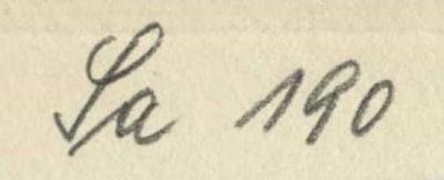 - (Reichsnährstand), Von Hand: Signatur; 'Sa 190'. 