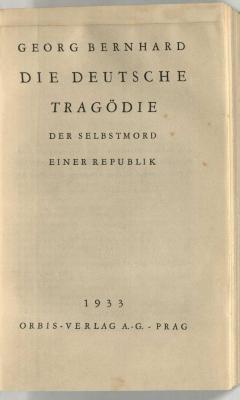 Z-1066 : Die deutsche Tragödie : der Selbstmord einer Republik (1933)