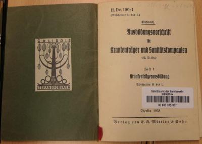 Ak 6464 x1  : Krankenträgerausbildung : H.Dv. 100/1 ; Abschnitte H bis L  (1938)